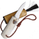 Kellam Mushroom Pocket Fixed Blade Knife, 2.25 stainless blade, Reindeer antler handle with leather spacer, ATPS58R