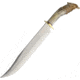 Ken Richardson Knives Slim Bowie Knife, 11 1085HC steel blade, Shed deer or elk antler handle with deer etching, KR1411S