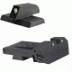 Kensight BoMar BMCS Adjustable Target 1911 Rear Night Sight Set Beveled Blade Tritium w/ Arctic White Outlines, Black, 960-095