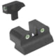 Kensight GI Series Tritium Pistol Night Sight, Gov't Model, 70 Series Colt Tenon, Rear/Front, Green Outline, Black, 950202