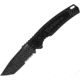 Kershaw Launch 16 Automatic Folding Knife, 3.45in, CPM M4, Tanto Blade, Partially Serrated, Black Aluminum Handle, 7105
