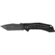 Kershaw Flatbed Folding Knife, 3.125in, 8Cr13MoV, Black-Oxide BlackWash Tanto Plain Blade, Silver/Black GFN Handle, 1376