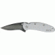 Kershaw Damascus Scallion Folding Knife, 2.4 in, Damascus, Drop Point, Aluminum, Silver Handle, 1620DAM