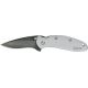 Kershaw Damascus Scallion Folding Knife, 2.4 in, Damascus, Drop Point, Aluminum, Silver Handle, 1620DAM