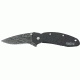 Kershaw Scallion Assisted Opening Folding Knife, 2.4 in, Damascus, Drop Point Blade, Aluminum, Black Handle 1620DAMBK