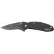 Kershaw Scallion Assisted Opening Folding Knife, 2.4 in, Damascus, Drop Point Blade, Aluminum, Black Handle 1620DAMBK