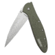 Kershaw K.O. Leek, Olive 6061-T6 Aluminum Handle, Black Plain Edge K1660OL