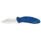 Kershaw Scallion Assisted Opening Folding Knife, 2.4 in, 420HC, Drop Point Blade, 6061-T6 Aluminum, Navy Blue Handle, 1620NB