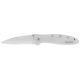 Kershaw Leek Assisted Folding Knife, 3in 14C28N Serrated Drop Point Blade, Silver 410 Stainless Steel Handle, 1660ST
