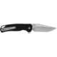 Kershaw Runoff, Folding Knife, 3.1" Clip Point Blade, Plain Edge, 8Cr13MoV Blade Steel, 7.15" Overall Length, Button Lock, Stone Washed Finish, Silver, Black Glass Filled Nylon Handle, 1429