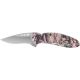 Kershaw Scallion Assisted Opening Folding Knife, 2.4 in, 420HC Stainless Steel, Drop Point, Aluminum, Realtree Camo Handle, Clam Pack, 1620CX