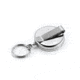 Key-Bak 5 Retractable Reel w/ 24in Stainless Steel Chain, Chrome Front, Steel Belt Clip, Split Ring 0005-011