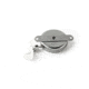Key-Bak 7LSC Industrial Retractable Reel w/ 24in Stainless Steel Chain, Steel Bracket Mount Back, Chrome Front, Plastic Hose Clamp/Tool Holder 0007-023