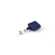 Key-Bak Mini-Bak ID Square Retractable Reel w/ 36in Nylon Cord, Steel Belt Clip, Twist-Free Vinyl ID Strap, Blue 0055-S05