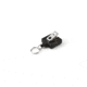Key-Bak Mini-Bak Square Retractable Reel w/ 36in Nylon Cord, Swivel Bulldog Clip, Split Ring, Black 0027-S05