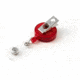 Key-Bak Retract-A-Badge ID 5-Pack Retractable Reel w/ 36in Cord, Swivel Bulldog Clip, Vinyl ID Strap, Translucent Red 0200-420