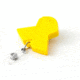 Key-Bak Retract-A-Badge ID YELLOW RIBBON Shaped 5-Pack Retractable Reel w/ 36in Cord, Swivel Bulldog Clip, Vinyl ID Strap, Yellow 0308-757