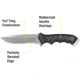 Kilimanjaro Gear Shira Survival Fixed Blade Knife,4.7in, Black Handle, Black ComboEdge Blade KJ910094