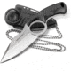 Kilimanjaro Gear Stretta Neck Knife,Plain Edge, Black Handle w/Sheath KJ910106