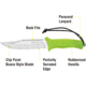 Kilimanjaro Gear Talbot Fixed Blade Knife,5.8in,Green Rubberized Handle,Clip Point ComboEdge Blade KJ910045
