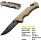 Kilimanjaro Gear UTAC Rescue Folding Knife,3.5in,Tan G10 Handle, Black Tanto Blade KJ910032