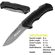Kilimanjaro Gear Victus Folding Knife,2.5in, Black Handle, Black Plain Edge KJ910086