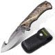 Kilimanjaro Gear Victus Folding Knife,3.5in w/ Gut Hook,Camp Handle, Black Plain KJ910088