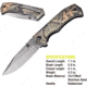 Kilimanjaro Gear Victus Folding Knife,3in,Camo Handle, Black Plain Edge KJ910089
