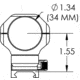 Kinetic Development Group SIDELOK Cantilever Modular Mount Scope Rings, 34mm, SID5-141