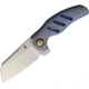 Kizer Cutlery C01C Mini Framelock Blue Folding Knife, 2.5in Stonewash Cpm S35Vn SS Blade, Blue Anodized Titanium Handle, Pocket Clip, Black Nylon Pouch, KI3488A2