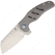 Kizer Cutlery C01E Titanium Framelock Folding Knife,3.375in,S35VN Steel,Standard Edge,Sheepsfoot,Stonewash,Titanium Handle KI4488