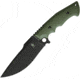 Kizer Cutlery Salient E613 Knife, Salient E613 Fixed Blade, 11.88in Overall, 6in Black Powder Coated 1095Hc Steel Drop Point, Green Finger Grooved G10 Handle, Green Kydex Sheath, KI1023A2