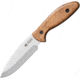 Kizlyar Fortuna Satin Walnut Knife, 9.75in Overall, 5in Satin Aus-8 SS Drop Point, Walnut Handle, Black Leather Sheath, KK0094