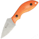 Kizlyar Hammy Niolox Orange G10 Knife, 6in Overall, 2.25in Stonewash Niolox Tool Steel Drop Point, Orange G10 Handle, Brown Leather Sheath, KK0124