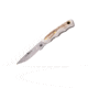 Knives of Alaska Alpha Wolf Fixed Blade Knife, 3in, CPM MagnaCut Stainless Steel, Drop Point Blade, Stag, Brown And White Sculpted Bone Handle, 00332FG