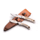 Knives of Alaska Alpha Wolf/Muskrat Combo Fixed Blade Knives, 3in/2.25in, Magnacut Stainless Steel, Drop Point/Round Tip Blade, Stag, White/Brown, 00375FG