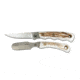 Knives of Alaska Jeager D2 Muskrat Combo Knives, Stag Handle, Natural, 00303FG