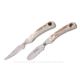 Knives of Alaska Muskrat / Cub Bear Combo Fixed Blade Knives, 2.25in / 2.75in, CPM-S30V Stainless Steel, Round Point/Caping Blade, Stag, Brown And White Sculpted Bone Handle, 00103FG