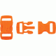 Knotty Boys Hard Plastic Buckle-50 Piece, Orange, 3/8in. KYBZ05O