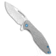 Koenig Arius Folding Knife, 3.50in, Bohler M390 Stainless Steel, Drop Point Blade, Titanium, Blue/Gray Handle, BB/Patterned, Blue/Gray/Gray, 8.50 inch, BHQ-205432