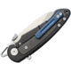 Krudo VICE Framelock Folding Knife, 3.5in Satin 9Cr18Mov SS Blade, Black SS Handle With Carbon Fiber Inlay, Pocket Clip, Thumb Wedge, KVCE243