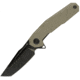 Kubey 237 Linerlock Tan Folding Knife, 3.63 black titanium coated D2 tool steel tanto bl, Tan G10 handle, KB237C