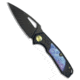 Kubey Knives Kubey Knives Coeus Frame Lock Knife Black Titanium + Timascus 3.1&quot; Black DLC, Black/Blue, CPM S35VN, adult, BHQ-210947