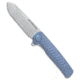 Kubey Knives Kubey Knives Steelhead Liner Lock Knife Blue Stonewash Titanium 3.2&quot; Satin, Blue, Bohler M390, adult, BHQ-214249