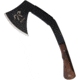 Kukrax Pack Axe, 5 black traction coated 1075HC steel axe head wit, Walnut handle, KU-1068
