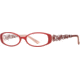 Laura Ashley Evelyn SELA EVEL00 Single Vision Prescription Eyeglasses - Cranberry SELA EVEL005240 RD