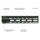 Leapers UTG PRO Arwen 10in M-LOK Free Float Handguard, Black, MTU045SEM