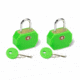 Lewis N Clark Travel Sentry Mini Padlock, 2-Pack, Neon Green TSA14GRN