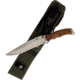 Linton Cutlery Clip Point Knife w/ Sheath, 12in Overall, 6.75in Stonewash Stainless Clip Point Blade, Brown Rubber Handle, Nylon Sheath, L95051