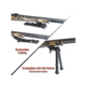 Lion Gears Scout-Pod 7in-9in Tactical Button-Lock 3-Position Folding Bi-pods, with Sling Stud Mounting Deck, LG-SP-3D06SL